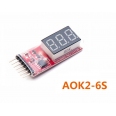 AOK 正品 2~6S Lipo/LiMn/LiFe 電池電量顯示器